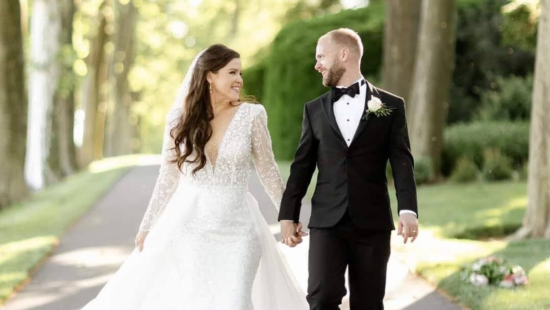 A couple on their wedding day.